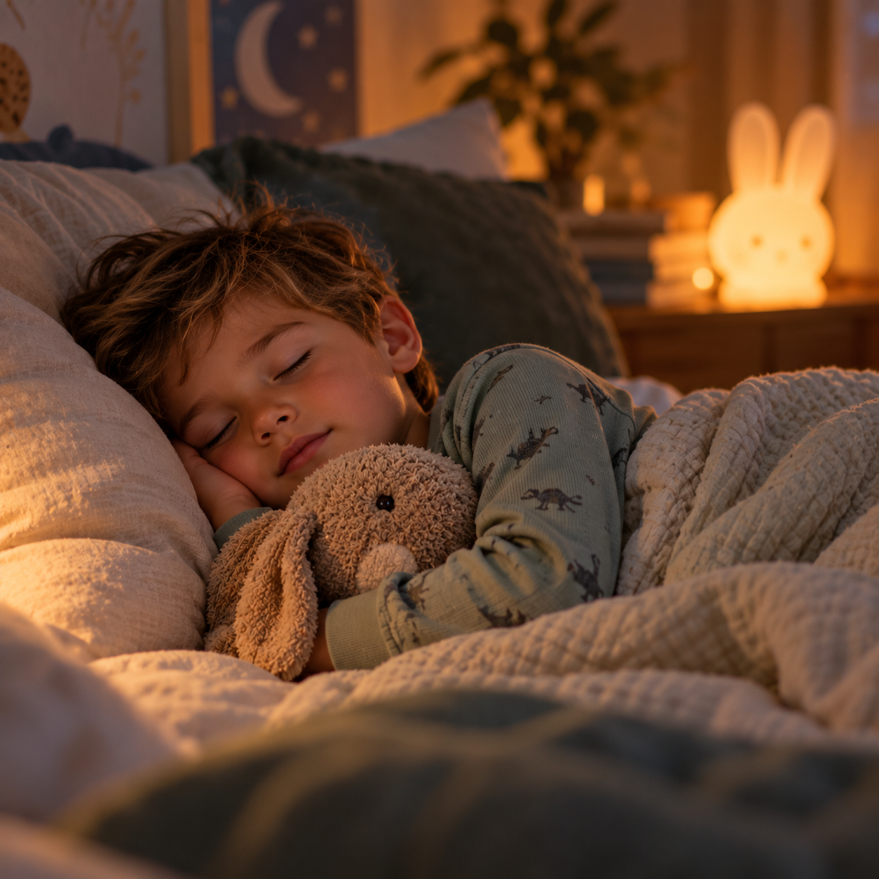 Kind valt rustig in slaap met een slaapmeditatie voor kinderen