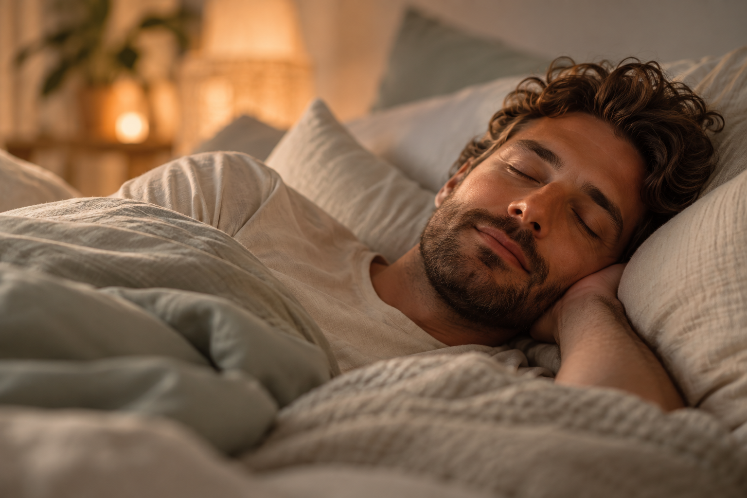 Volwassene ontspant met een ademmeditatie