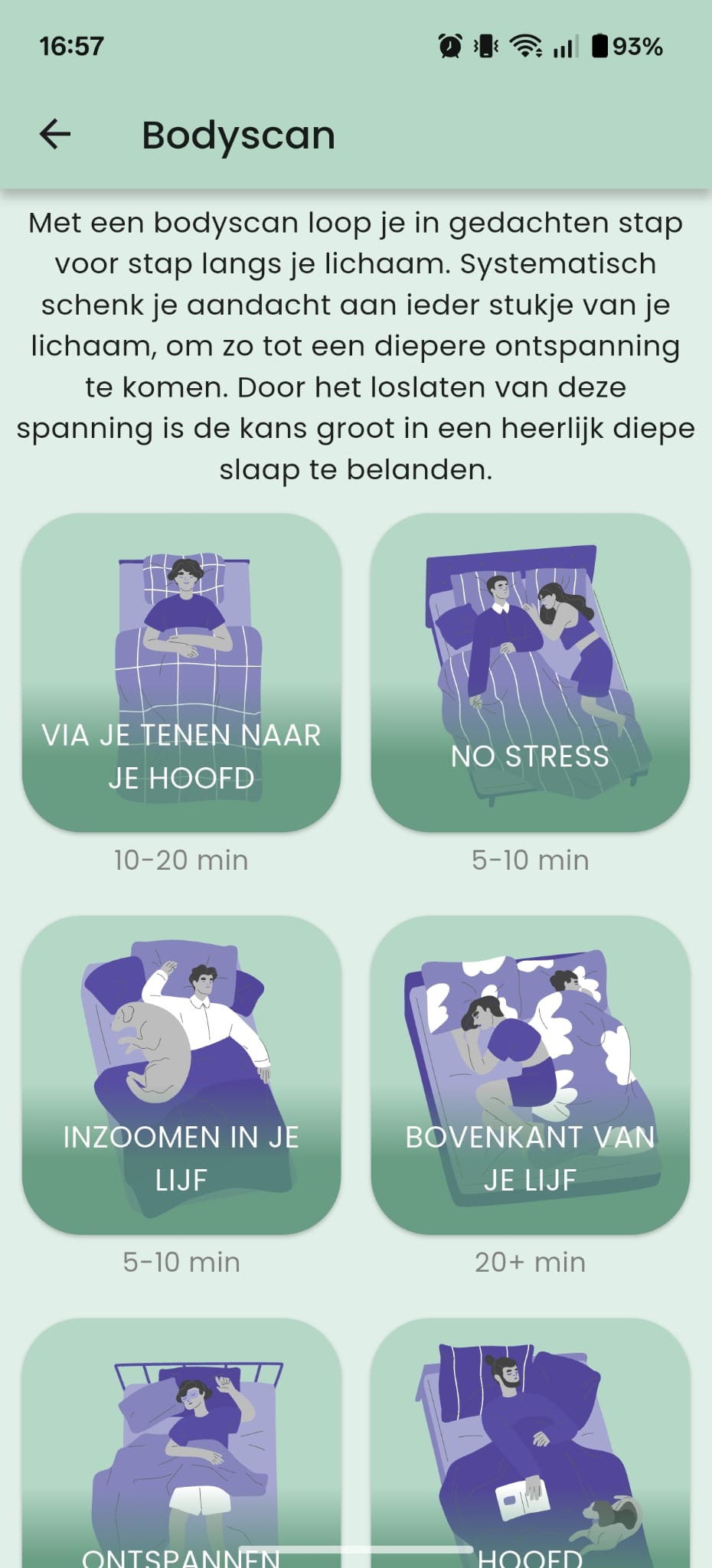 Volwassene valt ontspannen in slaap