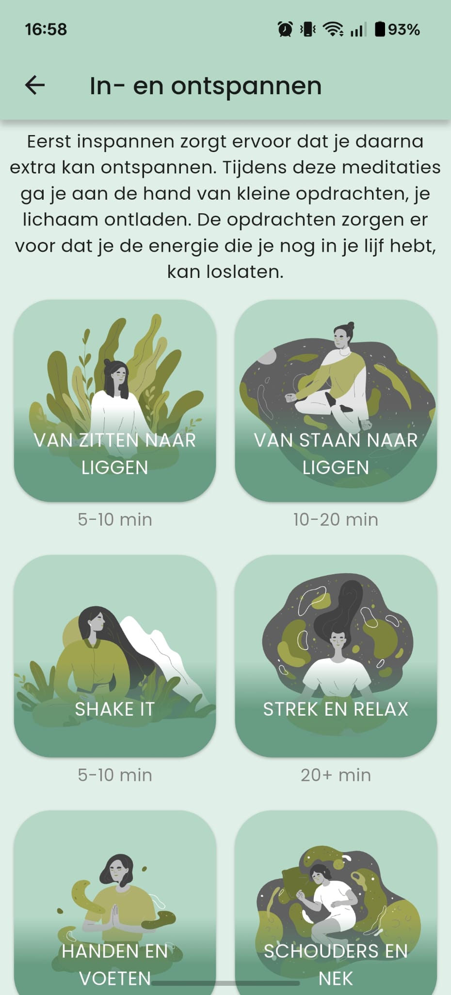 Volwassene valt ontspannen in slaap na een ontspanningsoefening
