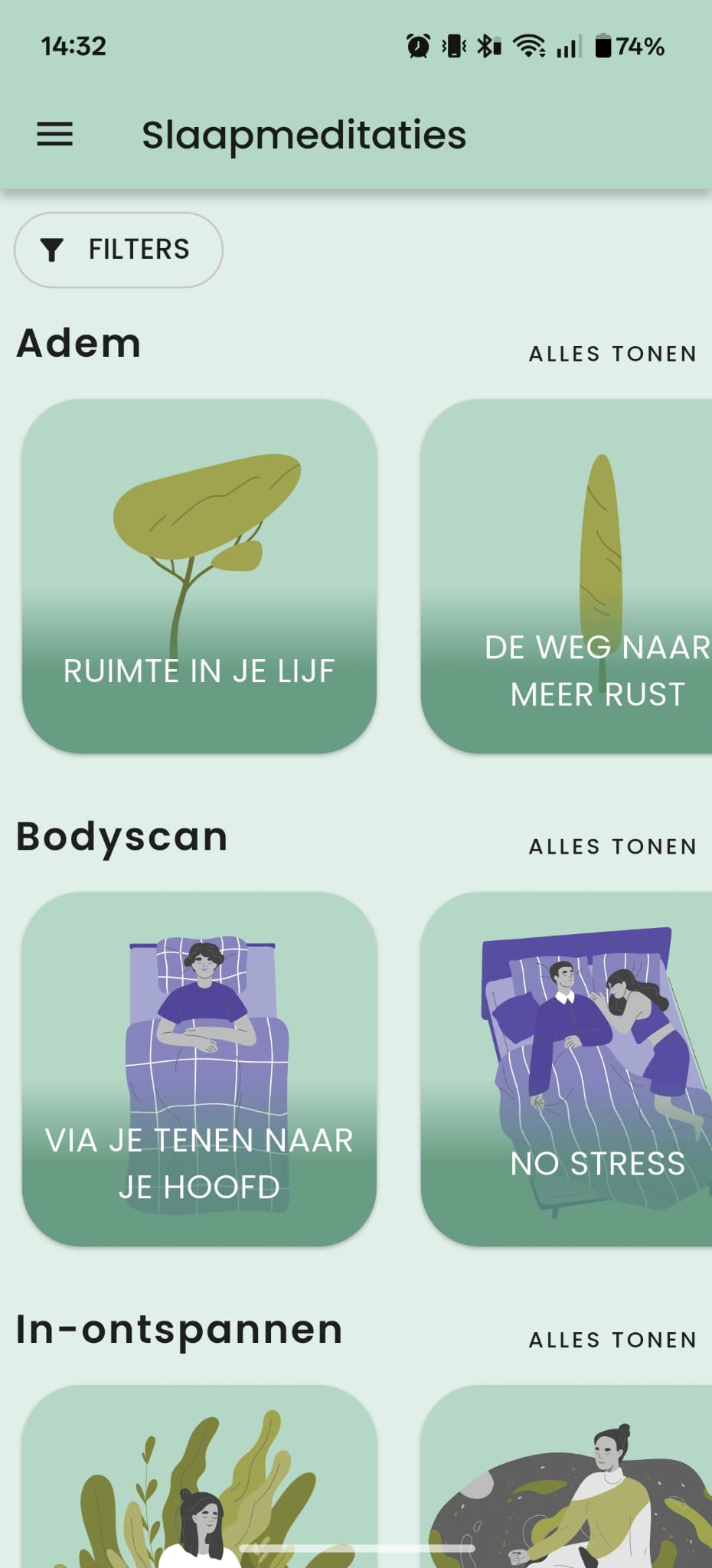 Slaapmeditaties in de MindYourMind app